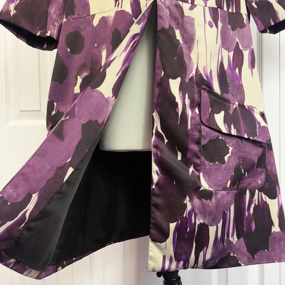 Simply Vera Vera Wang Purple Multi Floral Short Sleeve Swing Jacket XL - Picture 10 of 16